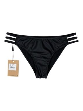 One Teaspoon Black Superman Bikini Bottoms Strappy 3 Braid Side NWT Size L